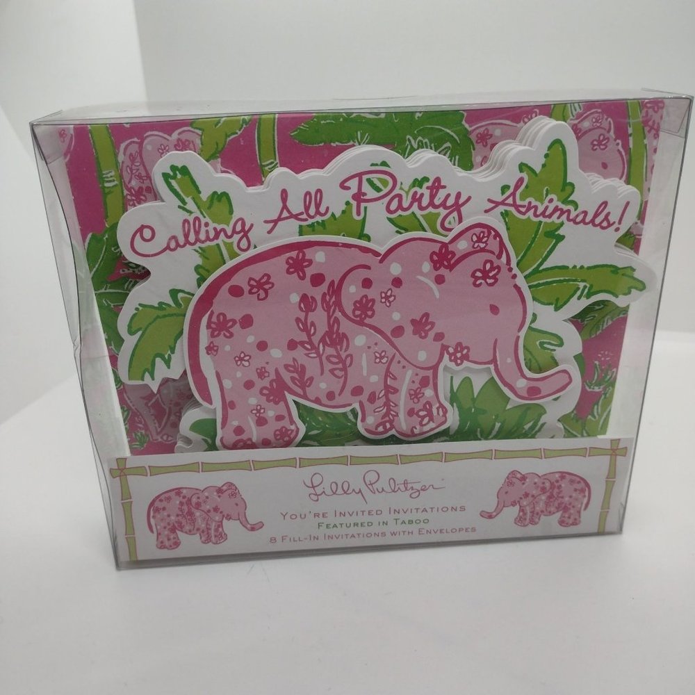 Lily Pultzir Party Invites Pink Elephants